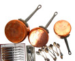 Trois casseroles en cuivre : on y joint 