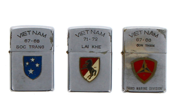 ZIPPO - Lot de 3 briquets à décor d'aprè