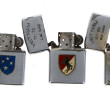ZIPPO - Lot de 3 briquets à décor d'aprè