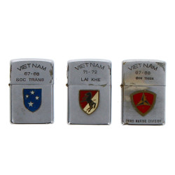 ZIPPO - Lot de 3 briquets à décor d'aprè