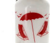 Lampe années 80 en verre blanc à décor r
