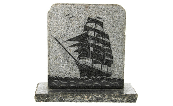 Plaque de granit à décor d'un navire tou