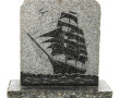 Plaque de granit à décor d'un navire tou