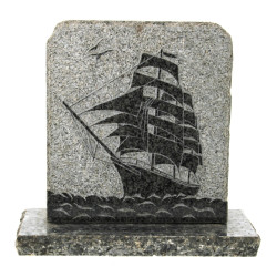 Plaque de granit à décor d'un navire tou