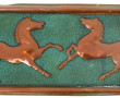 Tableau en cuivre repoussé patiné "Deux 
