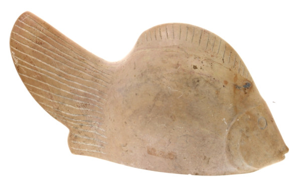 Poisson décoratif en pierre dure, H 19 x