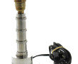 Bougeoir en acier, forme design, H 16 cm