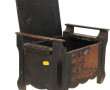 Banc coffre miniature en bois pyrogravé 