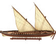 Maquette de canonnière en bois L 47 cm (
