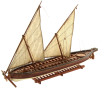 Maquette de canonnière en bois L 47 cm (