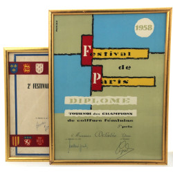 Thème COIFFURE - Lot de 2 diplômes pour 