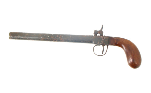 Pistolet coup de poing milieu XIXe à can