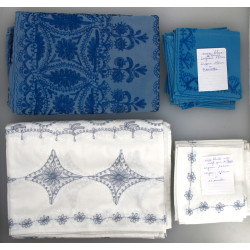 SYRIE - Linge de table : nappe bleue 190