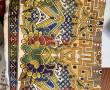 Coupon de tissu décor floral poychrome e