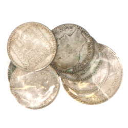 7 p. argent 10 fr Turin et 1 p. 20 fr Tu