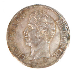 CHARLES X - Ecu de 5 fr 1827 Bayonne, Da