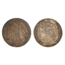 2 écus 5 fr argent: République 1850 A 