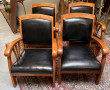 Suite de 4 fauteuils en bois exotique, a