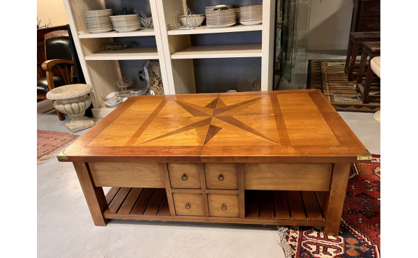 Table basse style marine ouvrant 2 plate