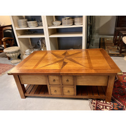 Table basse style marine ouvrant 2 plate