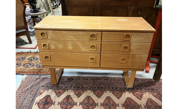 Commode années 60 ouvrant à 6 tiroirs, m