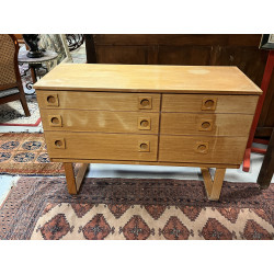 Commode années 60 ouvrant à 6 tiroirs, m
