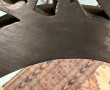 Châssis de chaise médaillon en bois fonc