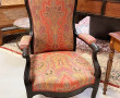 Fauteuil Louis Philippe laqué noir et ti