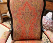 Fauteuil Louis Philippe laqué noir et ti