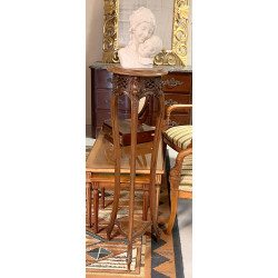 Sellette haute en bois naturel sculpté, 