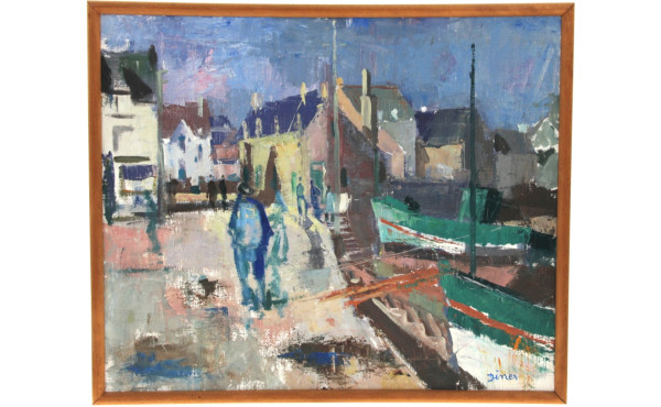 Pierre DINER (1932-2015) "Petit port du 