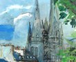 Alain GRAVIE (Xxè-XXIè) "Vue de Quimper"