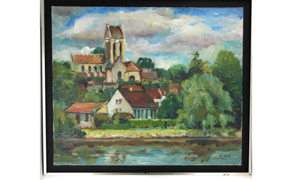 Alain GRAVIE (Xxè-XXIè) "Paysage d'Auver
