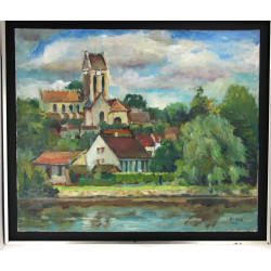 Alain GRAVIE (Xxè-XXIè) "Paysage d'Auver