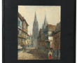 Ecole fin XIXème "Vue de Quimper', aquar