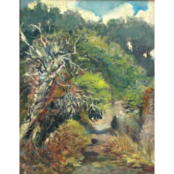 Alain GRAVIE (Xxè-XXIè) "Paysage de camp