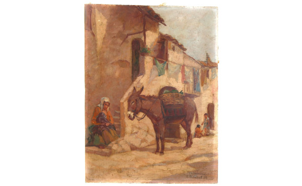 Anton DENZEL (1888-1962) "Taormina - Scè