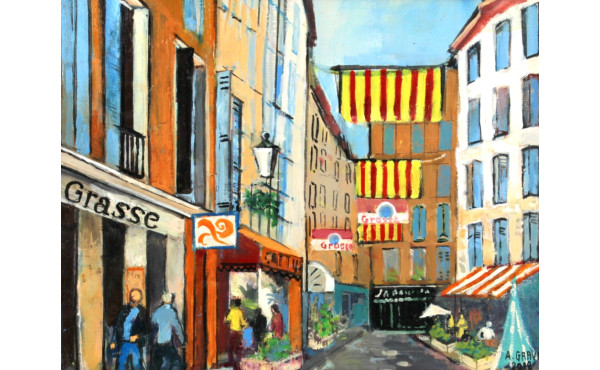 Alain GRAVIE (Xxè-XXIè) "Grasse", huile 