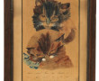 RENEY (Xxème) "Chatons à la tortue", hui