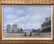 A. PEREZ (Xxème) "La plage", huile sur t