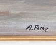 A. PEREZ (Xxème) "La plage", huile sur t