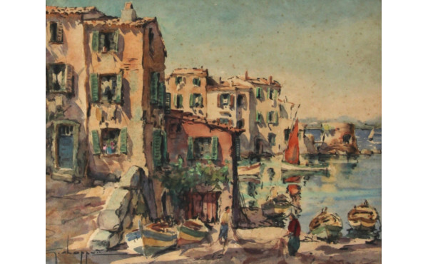 Ecole Xxème "Vue du port de Saint-Tropez