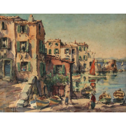 Ecole Xxème "Vue du port de Saint-Tropez