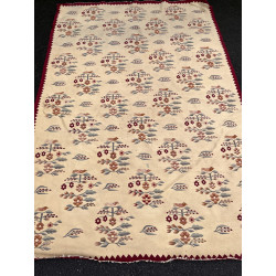 Kilim à décor d'oiseaux sur fond crème 2
