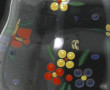 Vase en verre transparent émaillé de fle