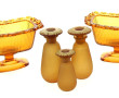 Trois flacons de toilette anciens en ver