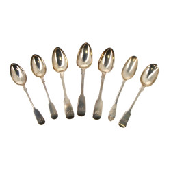 Lot de 7 petites cuillères anglaises en 