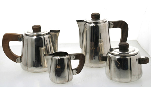 ALFENIDE - Service thé-café en métal arg