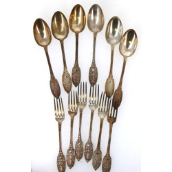 Emile PUIFORCAT - 6 couverts en argent, 