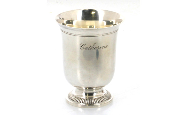 Timbale gravée "Catherine", en argent, p